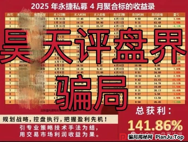 碰瓷版永捷私募：股票跟单类资金盘骗局，操盘手圈钱千万，高度预警，即将崩盘跑路！