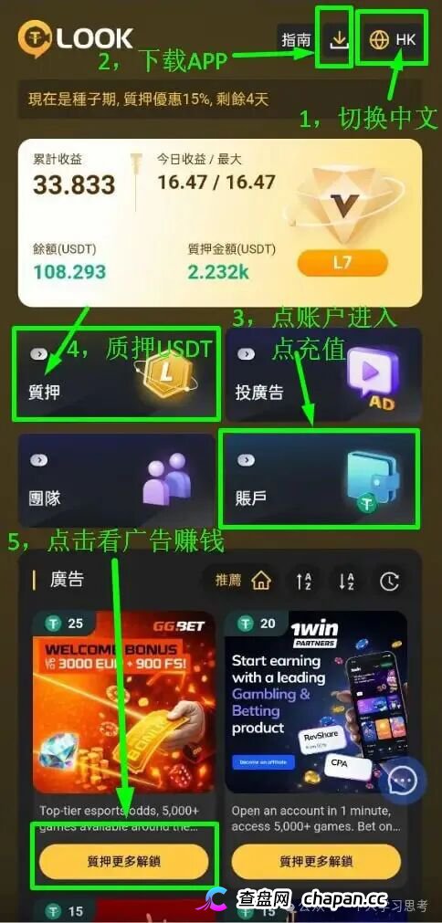 充值看广告才能赚USDT？起底LOOK项目资金盘真面目