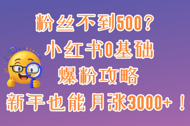小红书没有500粉丝怎么推广？2025新手必看的低成本涨粉技巧(1)